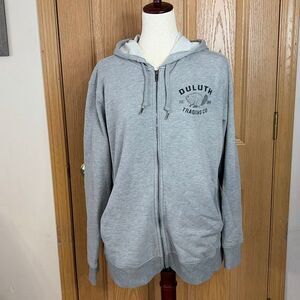 Duluth Trading Co Full Zip Hoodie XL Gray Cotton Blend Ladies Zip Up Sweatshirt